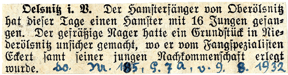 Hamsterfänger. | Quelle: --